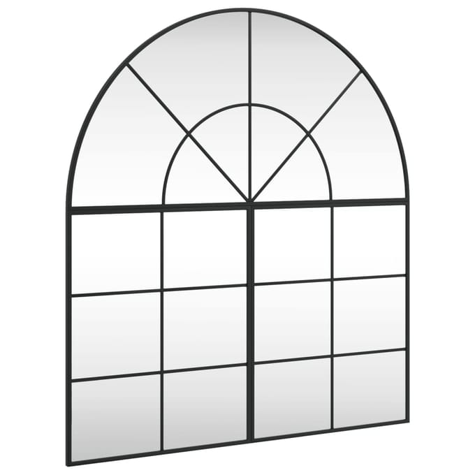 vidaXL - Wandspiegel - boog - 100x110 - cm - ijzer - zwart