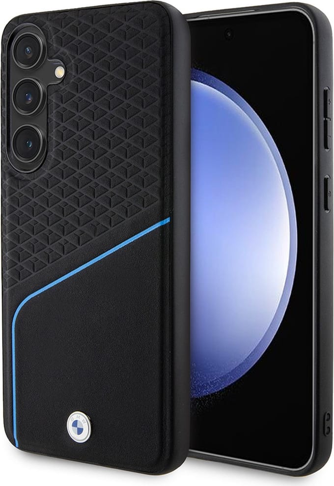 BMW BMHMS24M23RDCLK S24+ S926 black/black hardcase Signature Leather Textured & Line MagSafe
