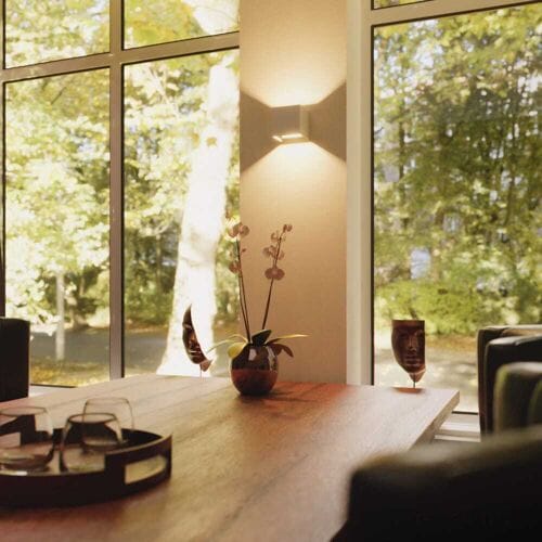 HOFTRONIC Dimbare LED Wandlamp Kansas wit 7 Watt 3000K Up & Down light IP65