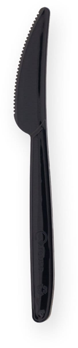 Messen herbruikbaar, PP 18,5 cm zwart (50 stuks)