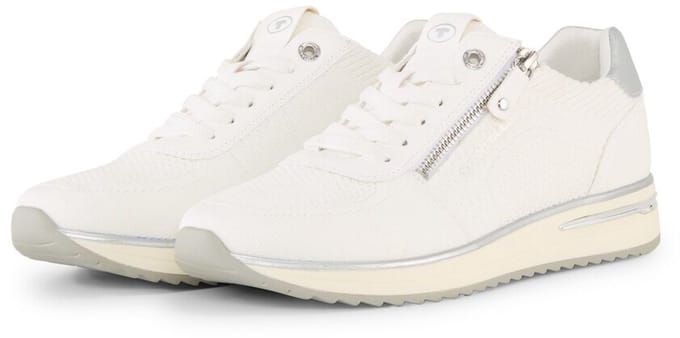 Tom Tailor - Sneakers met mesh inzetstuk - Maat 39 - white