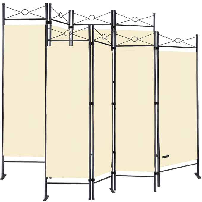 Kamerscherm Lucca Set van 2 Crème Staal 180x163cm