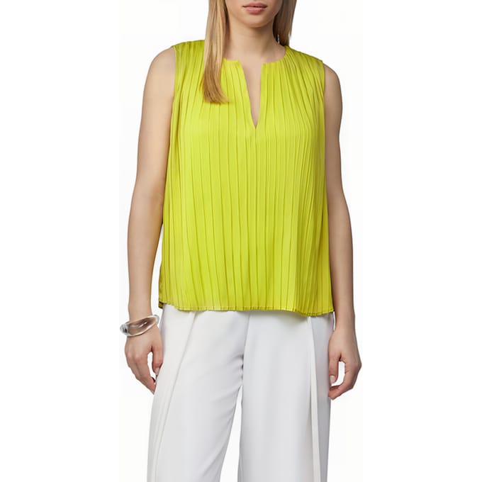 Comma  Blouses Lime-green Maat: 42 | Mouwloze Tops Outlet | Dames | Groen