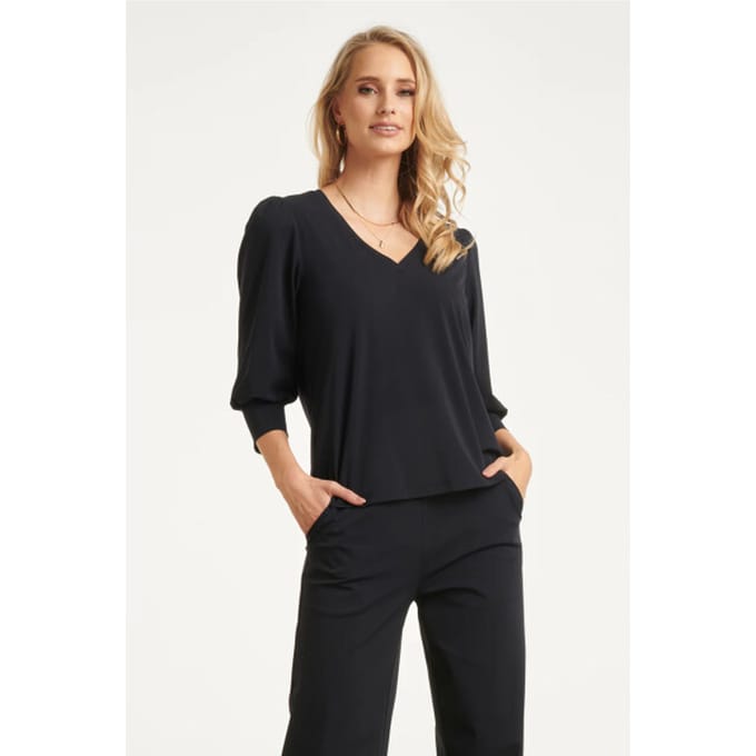 Smashed Lemon Travel kwaliteit top met lange pofmouwen |