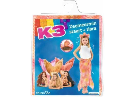 Studio 100 K3 Lied van de Zeemeermin zeemeerminstaart 3-6jr & tiara Feestkleding
