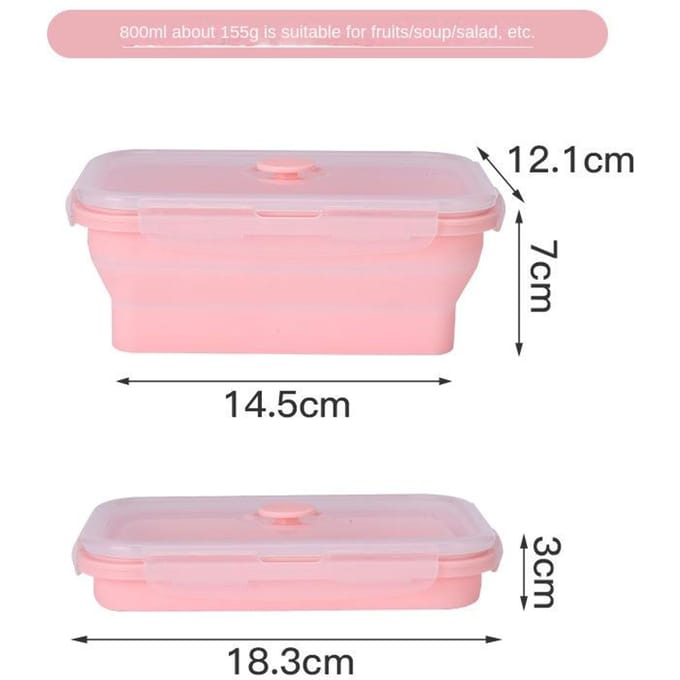 Creatieve Eetbare Siliconen Lunchbox Inklapbare Opvouwbare Vershouddoos met Deksel Bord Draagbare Lunch Bento Box 355ml