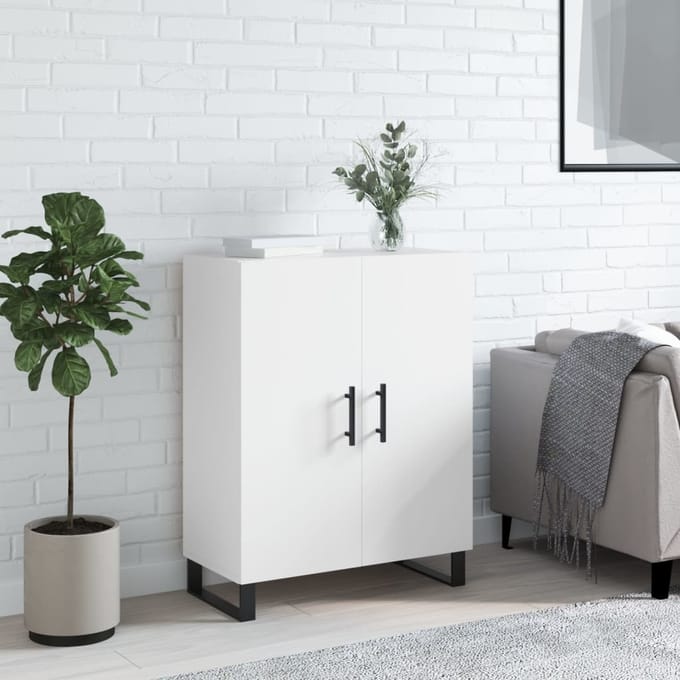 vidaXL - Dressoir - 69,5x34x90 - cm - bewerkt - hout - wit