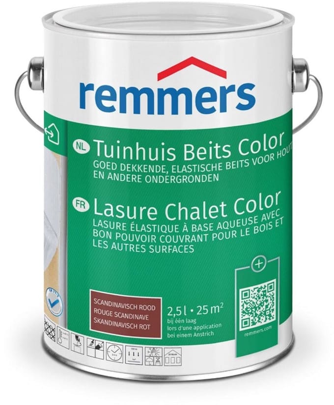 Remmers Tuinhuis Beits Color - Scandinavisch Rood - 2.5 liter