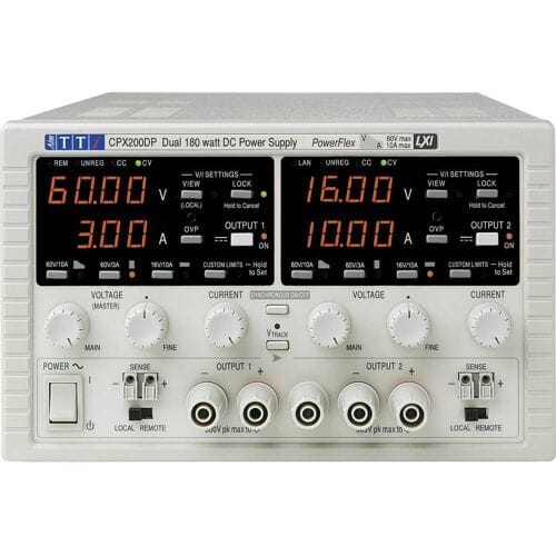 Aim TTi CPX200DP Labvoeding, regelbaar 0 - 60 0 - 10 A 360 W LAN, LXI, RS232, USB Aantal uitgangen: 2 x