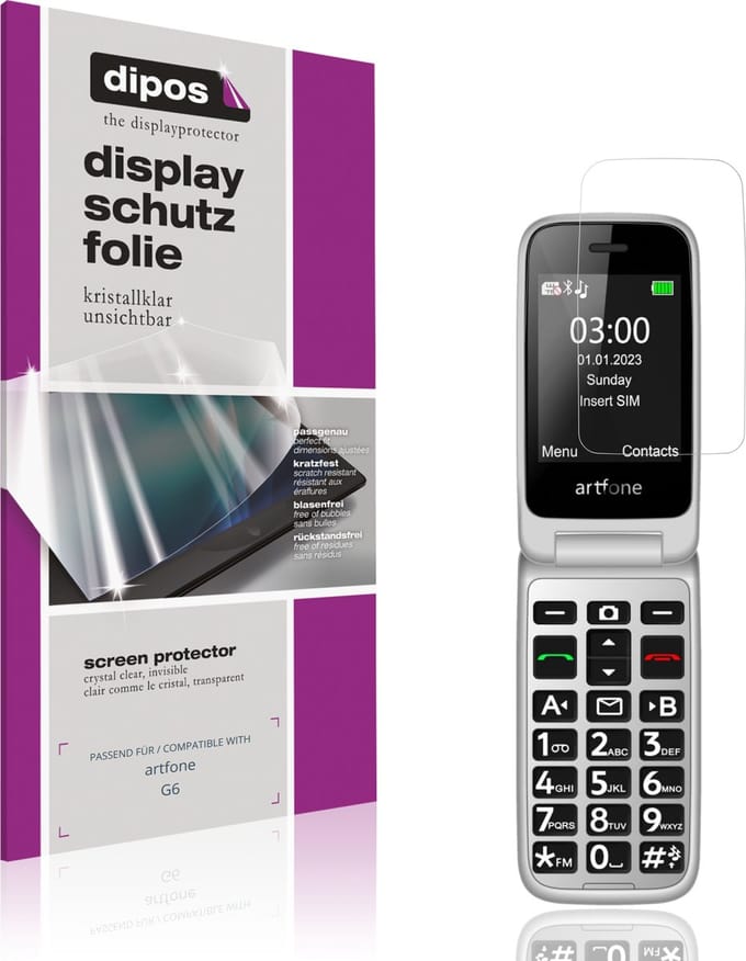 dipos – 4x Beschermfolie geschikt voor artfone G6 | Krasbestendige & heldere Screenprotector Ultra-Thin