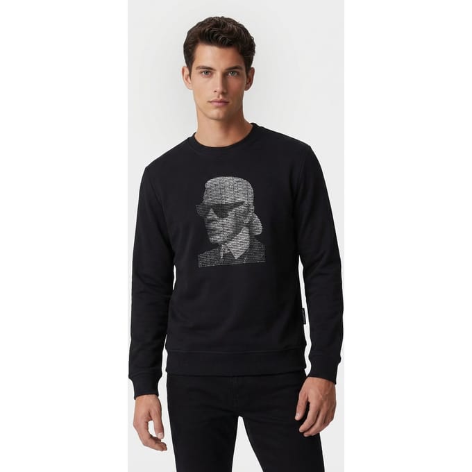 Karl Lagerfeld Black Sweat Crewneck Größe: S | Pullover Outlet | Herren | Schwarz