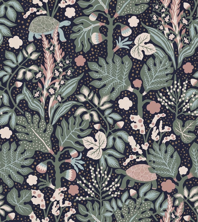 Boråstapeter Vliesbehang 2090 - Swedish Designers - Botanisch Blauw - 49cm x 10.05m