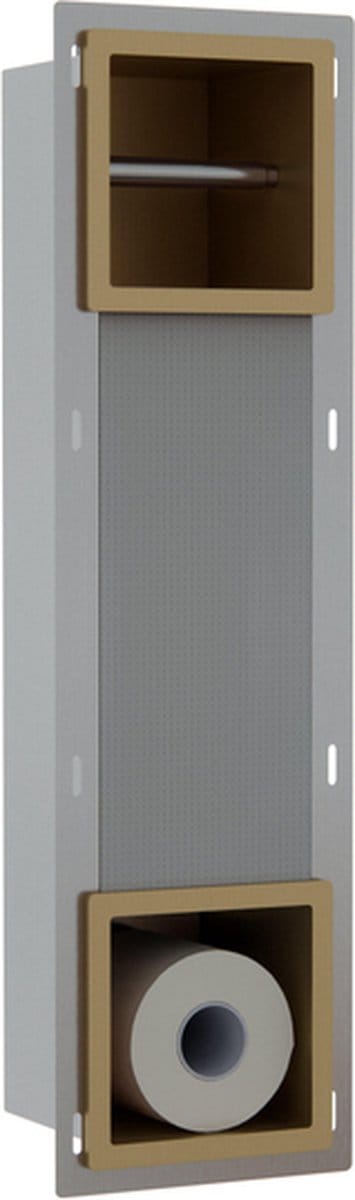 FugaFlow Eccelente Acces Inbouw Reserve- en toiletrolhouder - Geborsteld Messing -