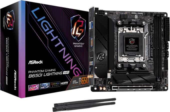 ASRock B650I LIGHTNING WIFI Moederbord - AMD B650 - AMD AM5 - DDR5 RAM - Mini-ITX