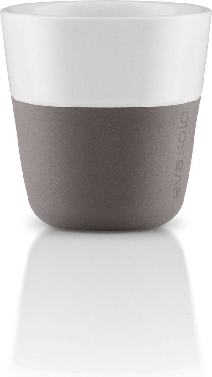 Eva Solo - Beker voor Espresso Set van 2 Stuks - Grijs - Porselein - Siliconen