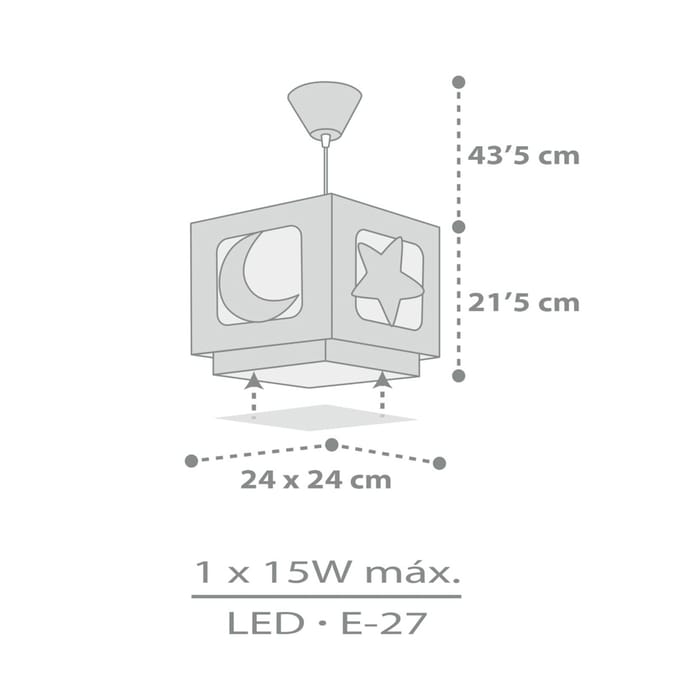 Dalber MOONLIGHT kinderkamer hanglamp, grijs, 1-lamp