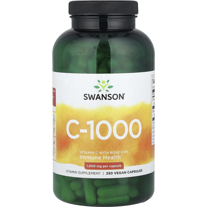 C-1000, Vitamine C met Rozenbottel, Plantaardige Capsules 250