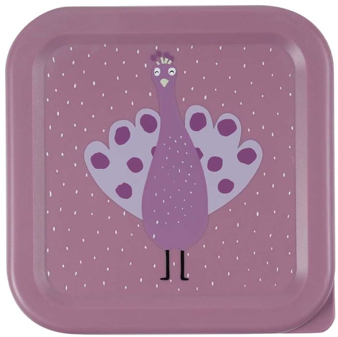 Trixie Set van 3 snackdozen - Mrs. Peacock -3-delige snackbox - Makkelijk te openen - Ideaal voor kinderen
