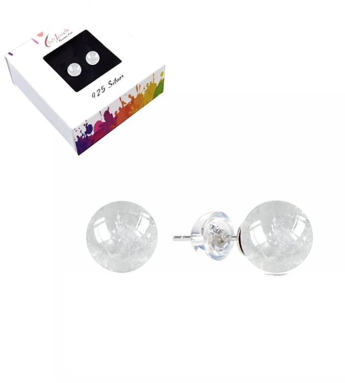 Oorbellen Bergkristal 6 mm