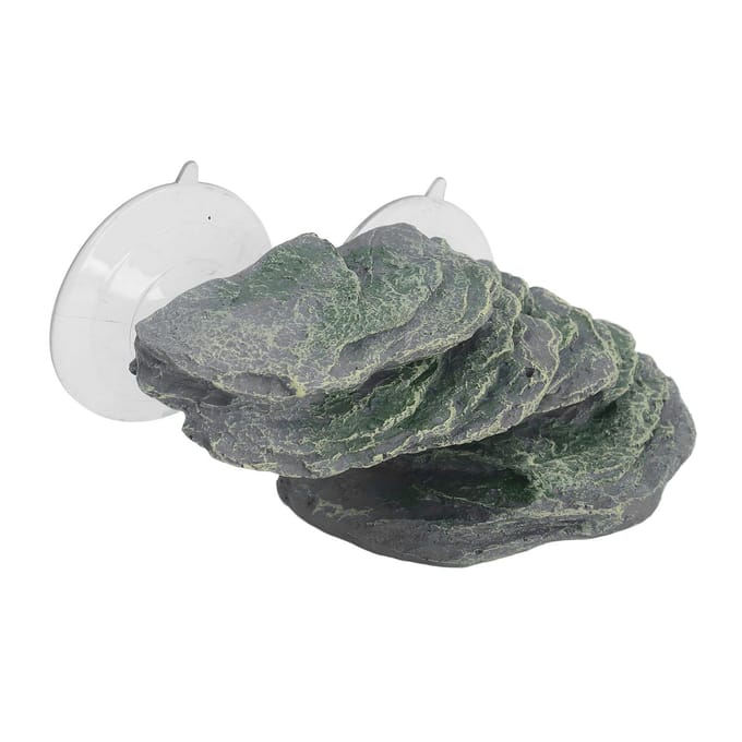 Schildpad Klimplatform Hars Levensecht Aquarium Rots Ornament Reptiel Zonneplaats Dock met Zuignappen gray