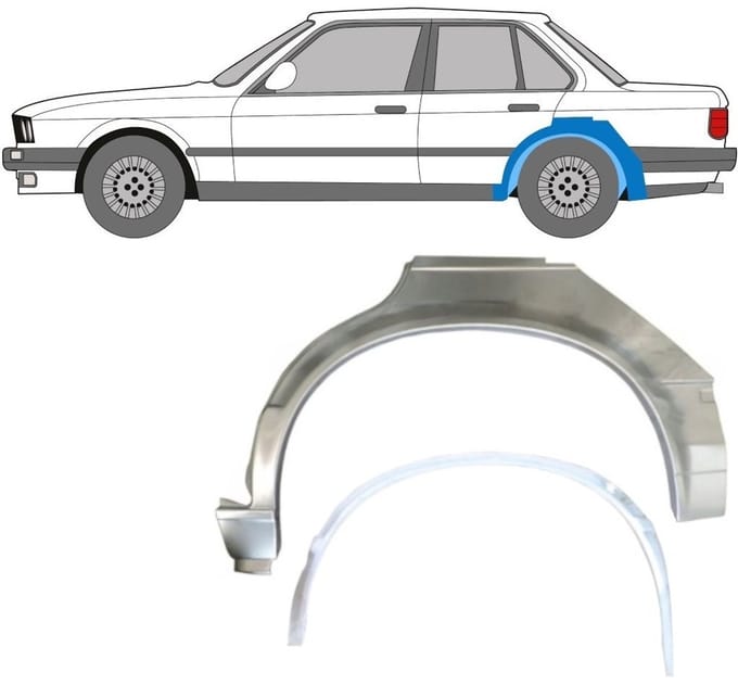 Reparatiepaneel achterspatbord voor BMW 3 E30 1982-1987 / Links / Set