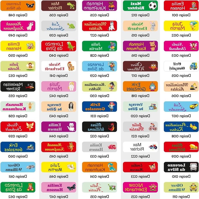 Naamstickers Strijkbaar - Waslabels Textiel - Kleding Markeren - Machinewasbaar - 60 Stuks 5x1.5cm - Wit