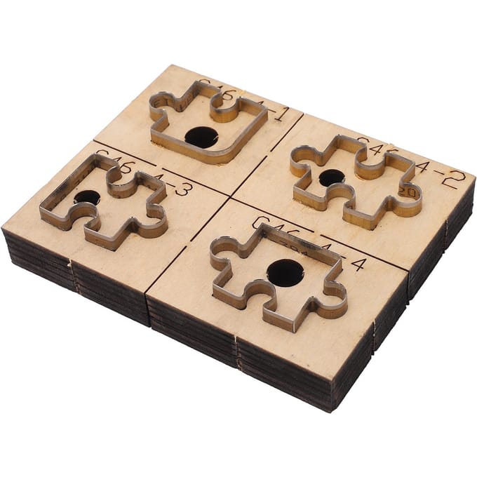 Découpe de cuir C46 Puzzle Design, base épaisse en acier à haute teneur en carbone, découpe facile du cuir beige