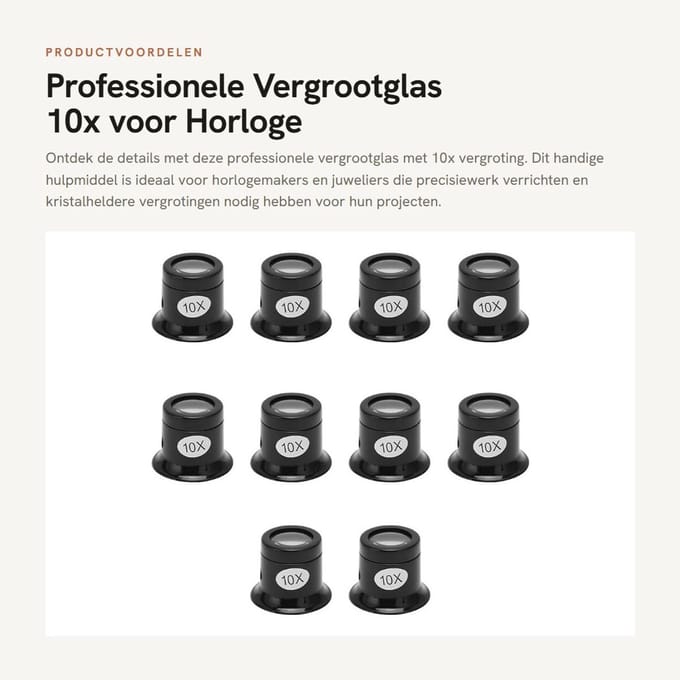 Dailygoods - Professionele Vergrootglas 10x voor Horloge Reparatie
