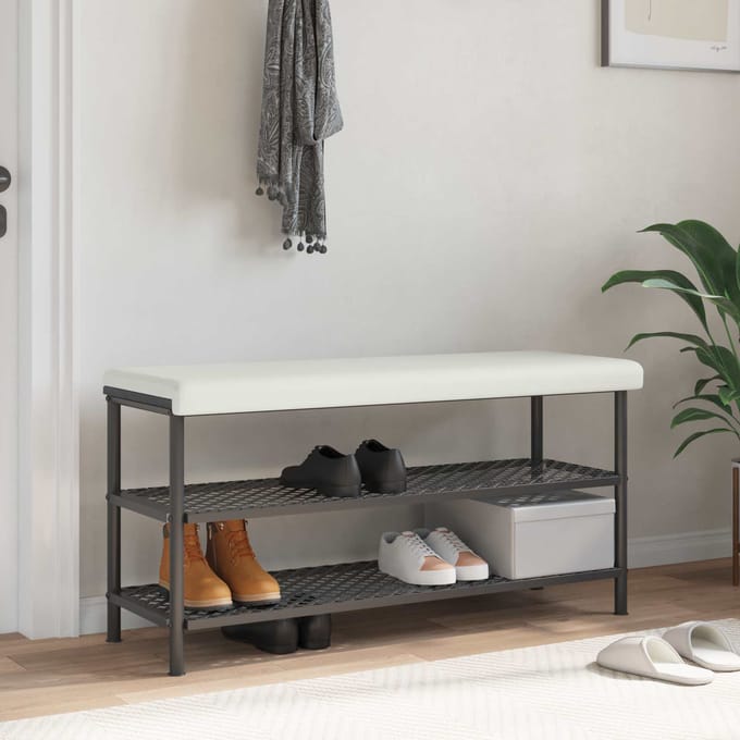 vidaXL - Bankkussen - Kunstleer - Wit - Diepte - 35 - cm