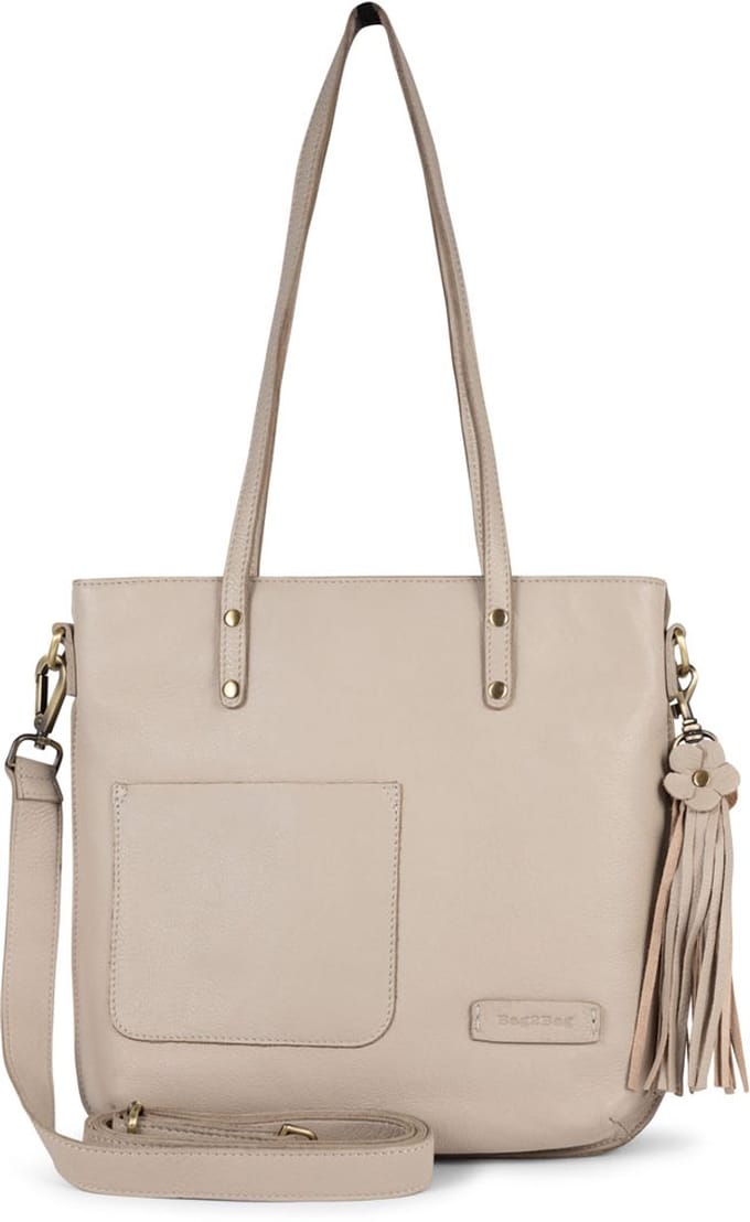 Bag2Bag Leren Schoudertas/ Handtas/ Shopper Rome Cream