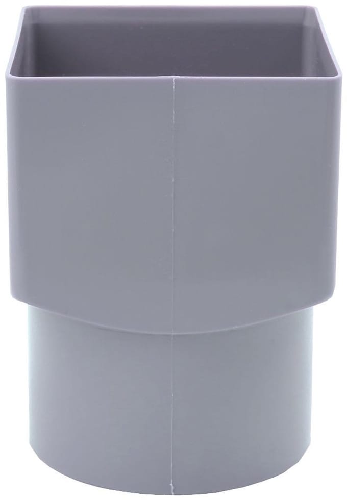 Dyka Verloopstuk vierkant op rond PVC grijs keurmerk BRL2012 80 x 80mm