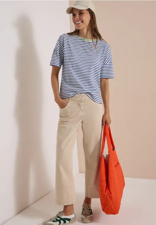 Shirt met strepen en contrasterende details