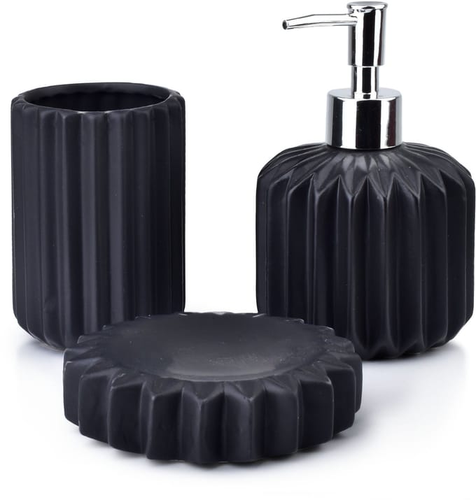 Bathlab FERRA Serie - Keramische Badkamer Set - 380ml - Moderne Afwerking - Zilver