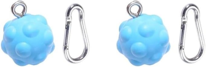 Pull Up Ballen - Kracht Ballen - Onderarm Training - Met Karabijn Haken - 8cm Diameter - Blauw