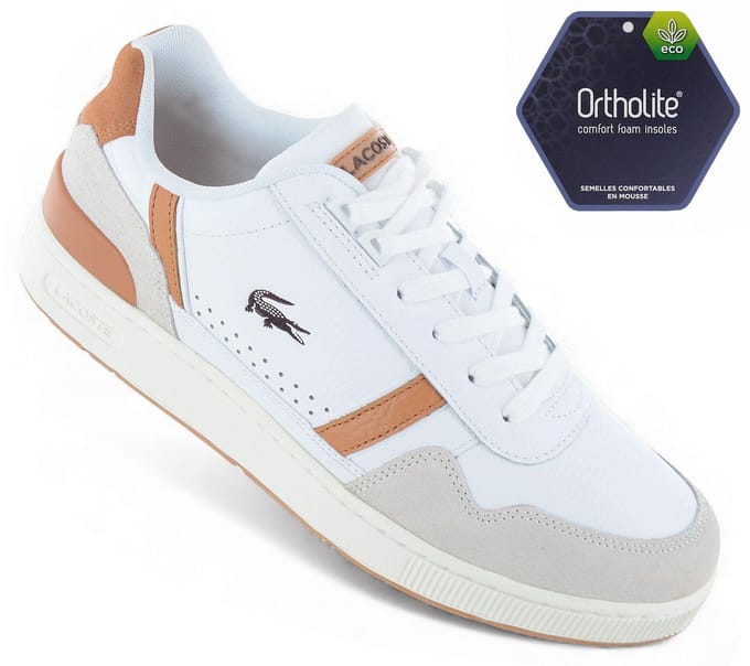 Lacoste T-clip Lage sneakers - Leren Sneaker - Heren - Wit - Maat 44
