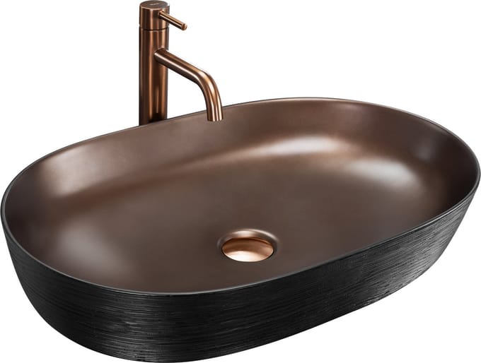 Rea Cleo 61 Opzetwastafel Geborsteld Koper 10X45X10Cm