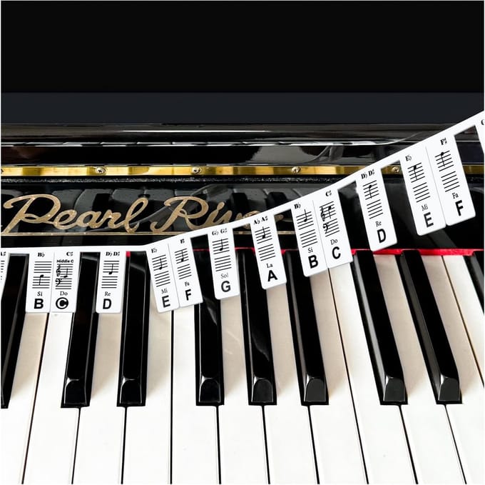 Afneembare Cijferstickers voor 88 Toetsen Piano Keyboard voor Beginners