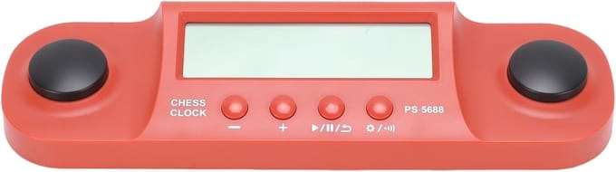 Digitale Schaakklok - Bordspeltimer - Wedstrijd Training - Draagbaar LCD Display - 27x8x4cm - Rood