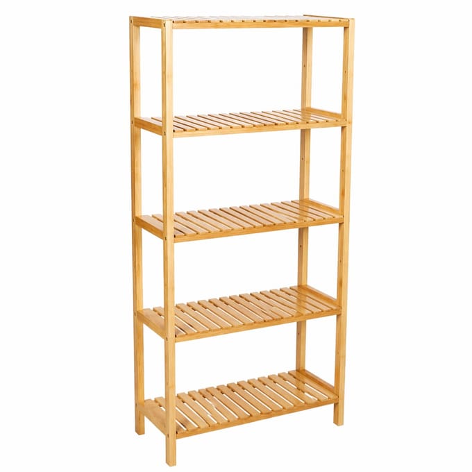 BEGRYF - Badkamerrek - bamboe - 5 legplanken - naturel - 60x26x130 cm