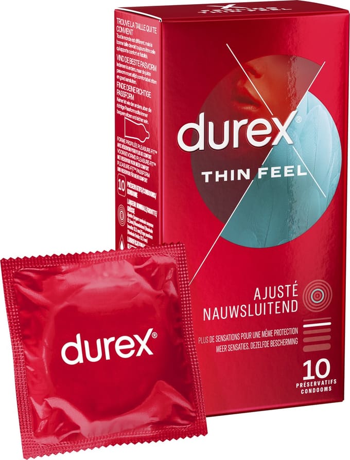 Durex - Condooms Feeling Thin Feel - Nauwsluitend & Extra dun - 10 stuks