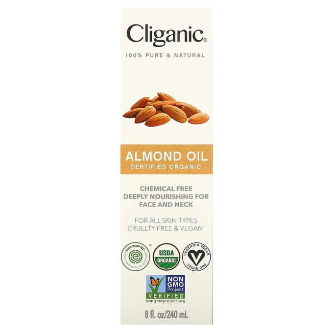 Cliganic, huile d'amande biologique, 237 ml (240ml) black