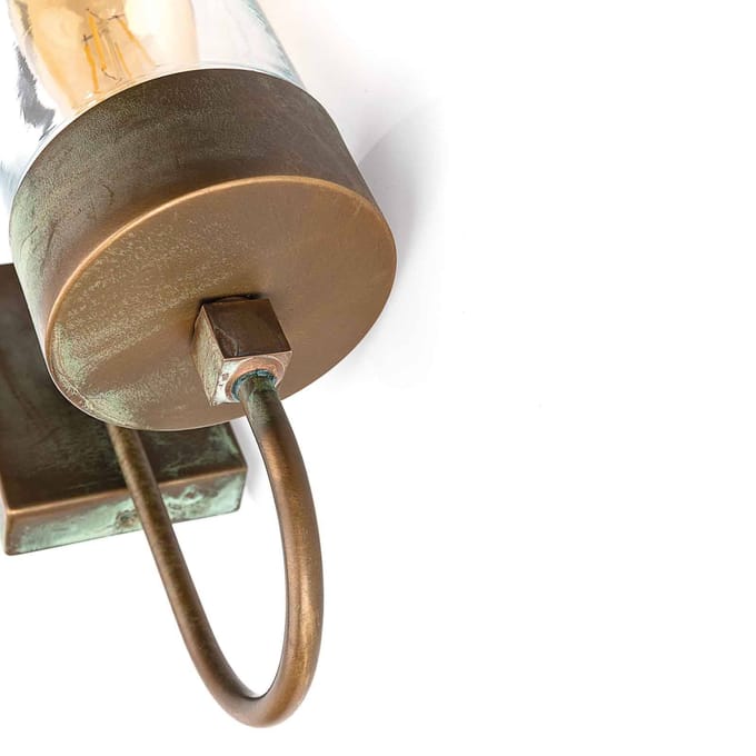 Moretti Luce Buitenwandlamp Silindar 3356,messing antiek/helder