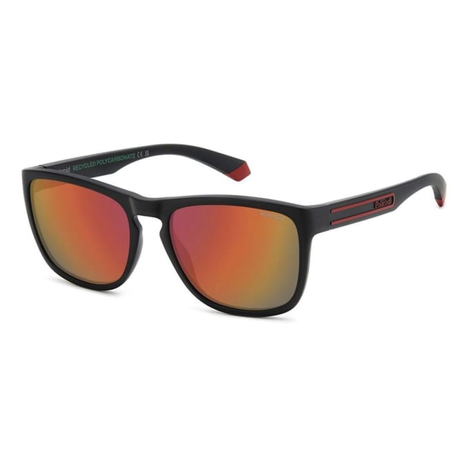 Polaroid Vierkant Unisex Zwart Rood Meerlaags Gepolariseerd PLD 2161/S