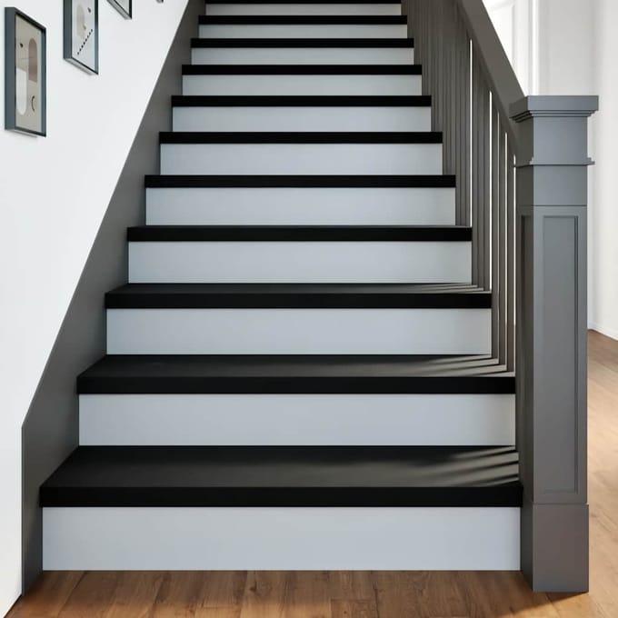 vidaXL - Traptreden - 20 - st - 100x30x2 - cm - massief - eikenhout - bruin-zwart