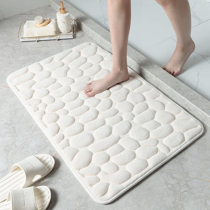 Badmat Antislip 60x40cm | Comfortabel en zacht | Absorberend | Wit | Douchemat | Wasmachine bestendig