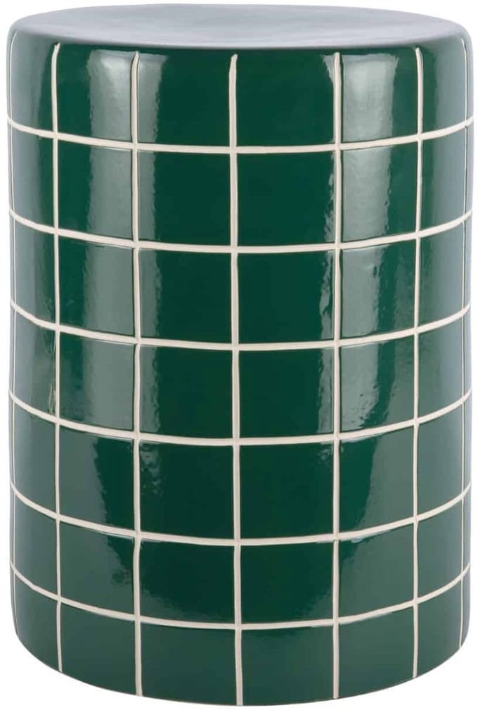 Leitmotiv Bijzettafel Retro Tiles High - Groen - Ø33cm - Modern