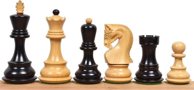 3.9" Russische Zagreb 59' Serie Schaakstukken Set - Gewogen Ebonised Buxus