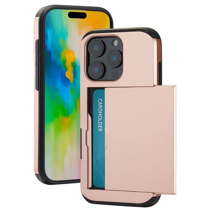 imoshion Hoesje met Pasjeshouder - Geschikt voor Apple iPhone 16 Pro - Rosé Goud