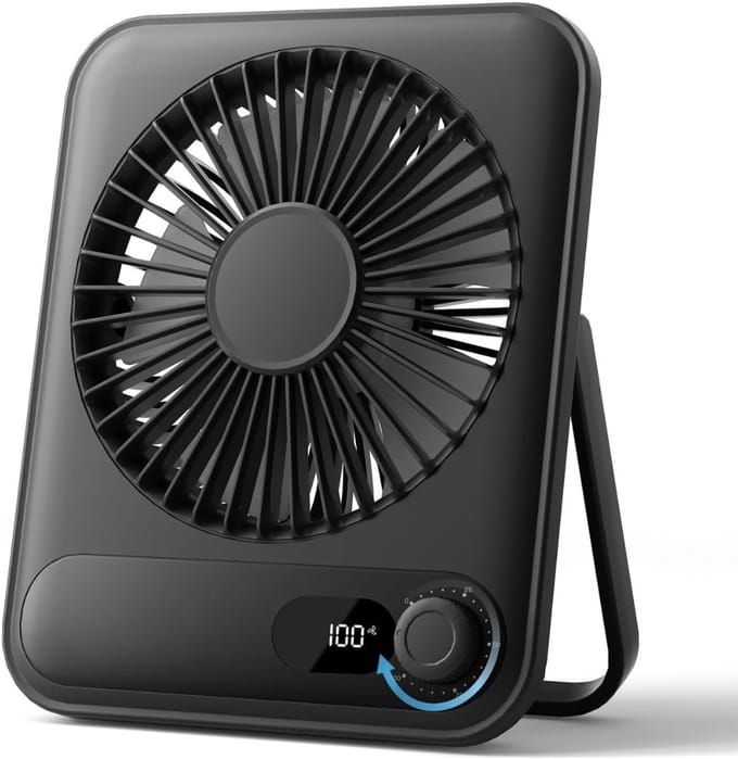 Tafelventilator Draadloos - Windsnelheid Verstelbaar - Batterij Indicatie - Mini USB ventilator - Bureau ventilator