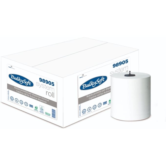 Handdoekrol BulkySoft H1 Matic 2-laags 200m wit 98905